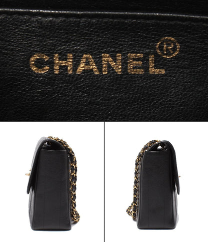Chanel Chain Shoulder Bag Gold Double Single Flap Caviar Leather Mademoiselle — view 4