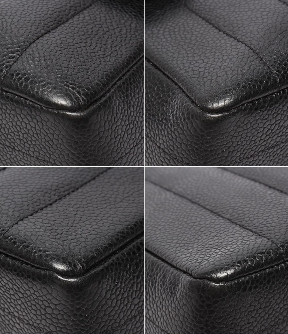 Chanel Chain Shoulder Bag Gold Double Single Flap Caviar Leather Mademoiselle — view 5