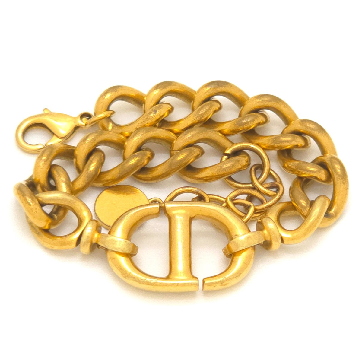Dior CD Navy Bracelet Gold Tone Metal 22.5 — view 4