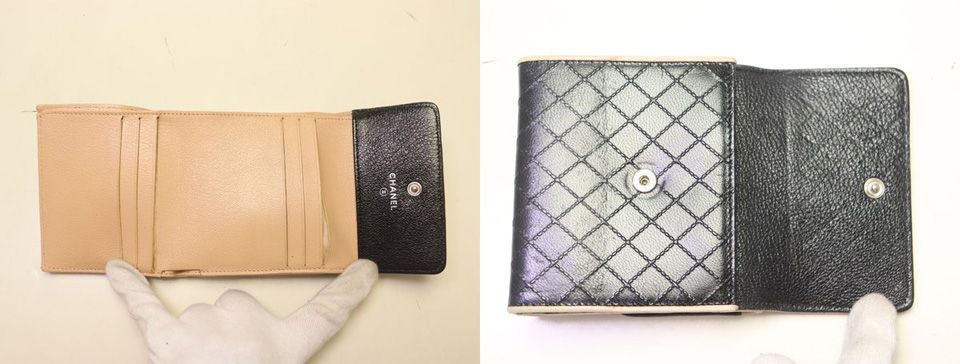 Chanel Bicolor Lambskin Trifold Wallet — view 4