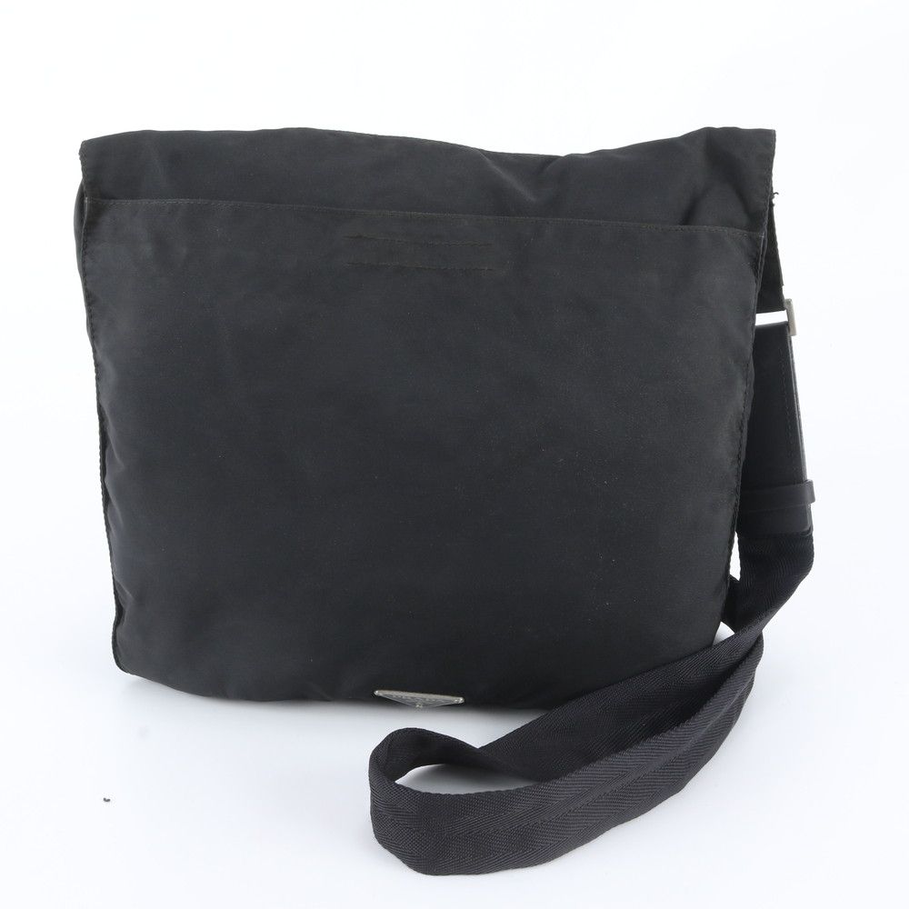 Prada White Tag Tessuto Nylon Triangle Logo Leather Shoulder Bag Crossbody