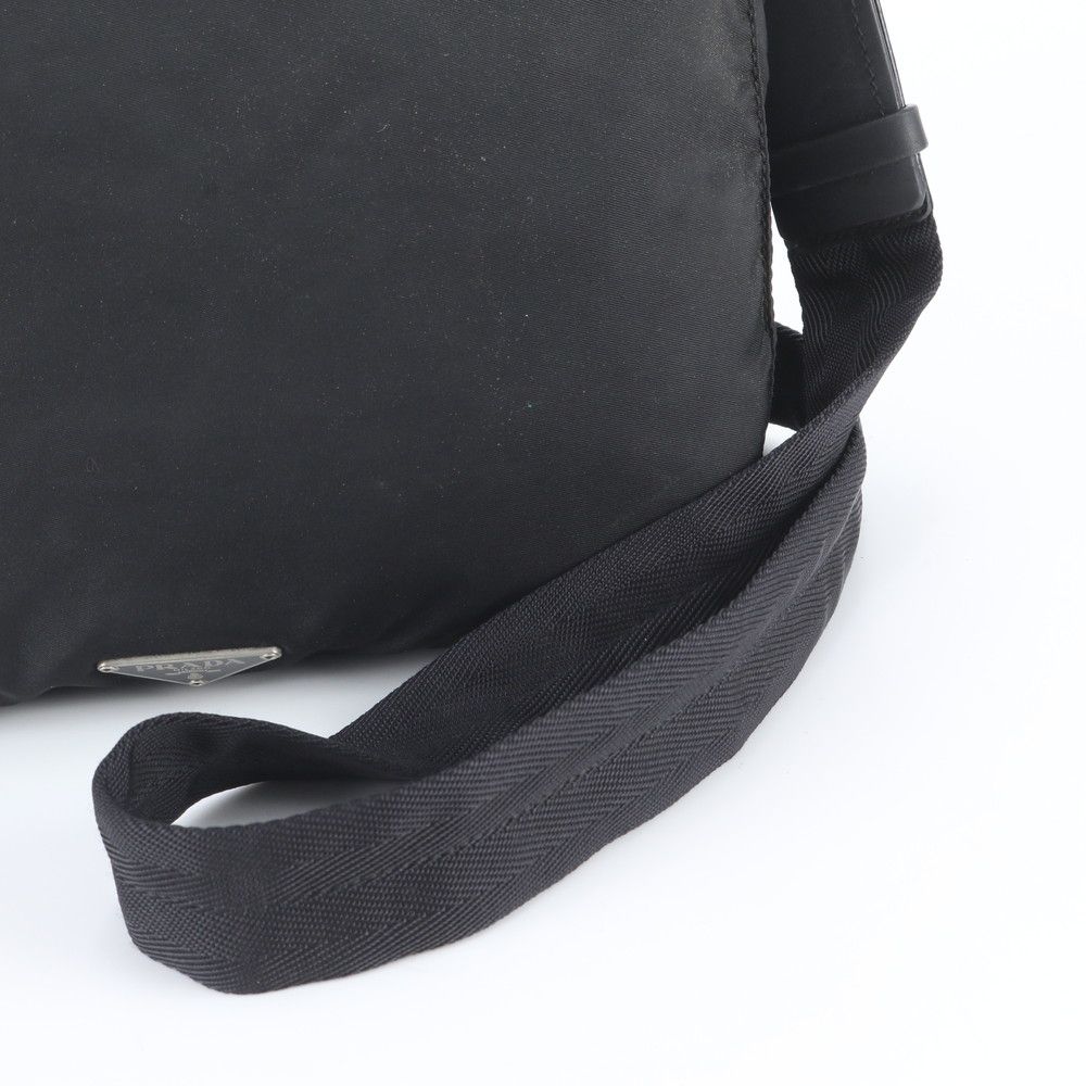 Prada White Tag Tessuto Nylon Triangle Logo Leather Shoulder Bag Crossbody — view 2