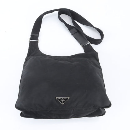 Prada White Tag Tessuto Nylon Triangle Logo Leather Shoulder Bag Crossbody — view 4
