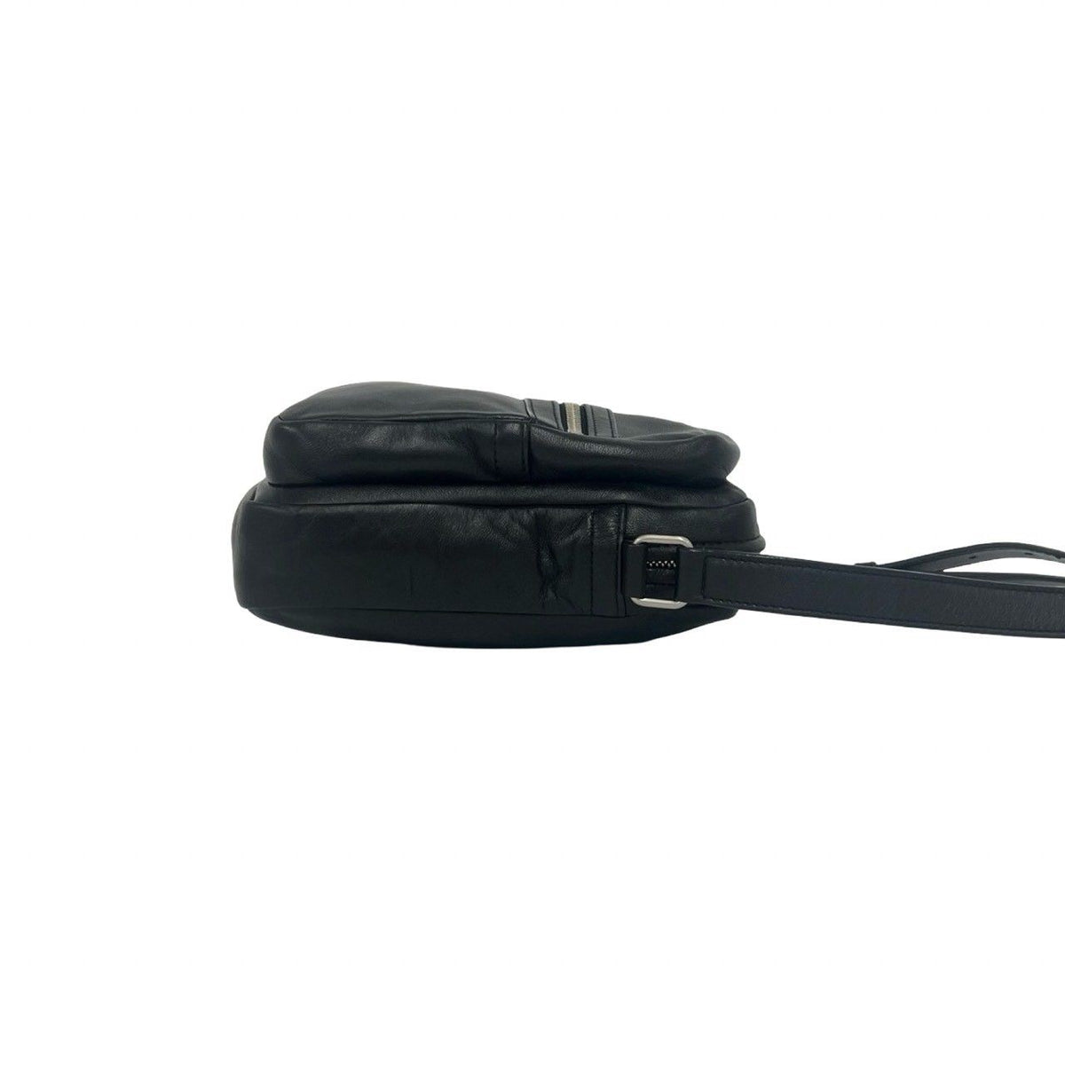 Saint Laurent Paris Sid Logo Leather Shoulder Bag Pochette Crossbody Black — view 6