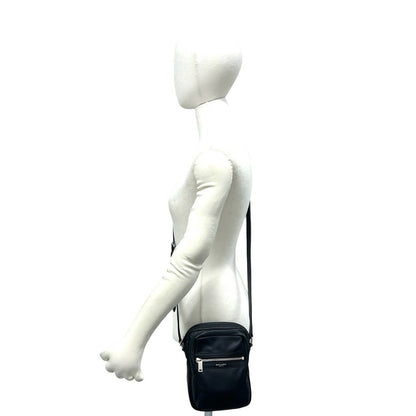 Saint Laurent Paris Sid Logo Leather Shoulder Bag Pochette Crossbody Black — view 2
