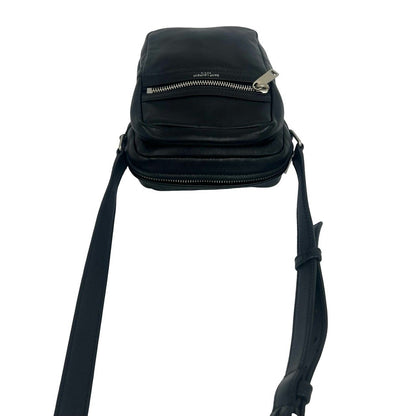 Saint Laurent Paris Sid Logo Leather Shoulder Bag Pochette Crossbody Black — view 4