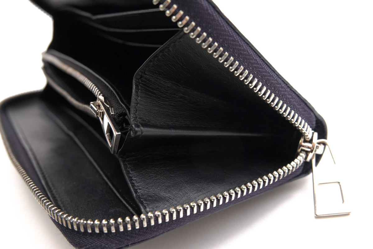 Loewe Wallet Leather Navy Zip Around Anagram Embossed Coin Purse Round — view 7