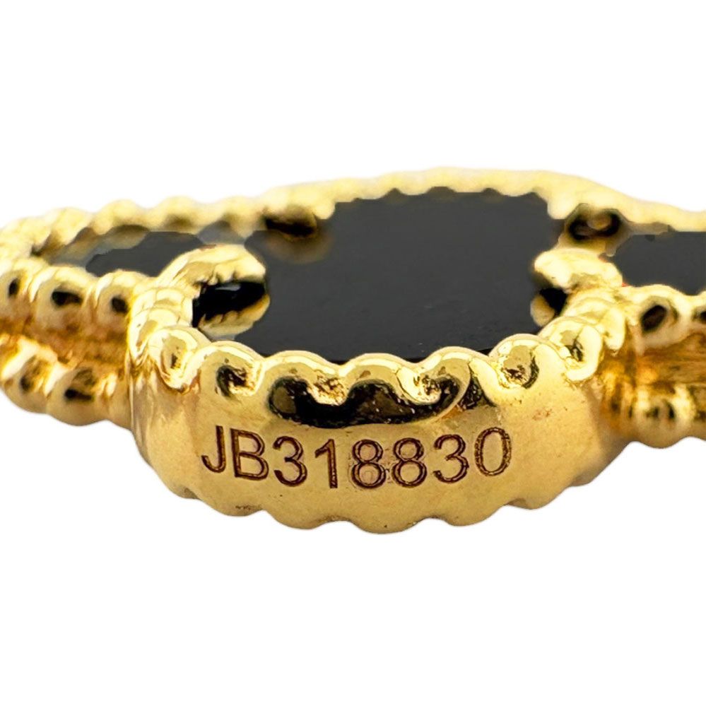 Van Cleef & Arpels Vintage Alhambra Necklace 18k Yellow Gold Onyx — view 7