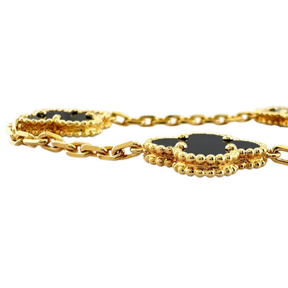 Van Cleef & Arpels Vintage Alhambra Necklace 18k Yellow Gold Onyx — view 3