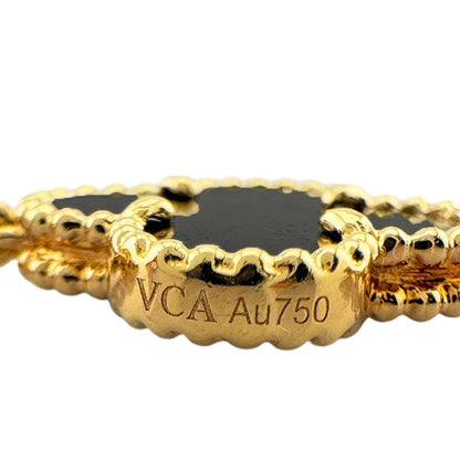 Van Cleef & Arpels Vintage Alhambra Necklace 18k Yellow Gold Onyx — view 6