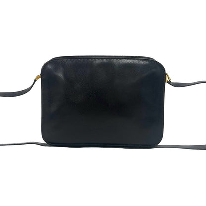 Gucci Vintage Interlocking G GG Logo Leather Shoulder Bag Pochette Black — view 3