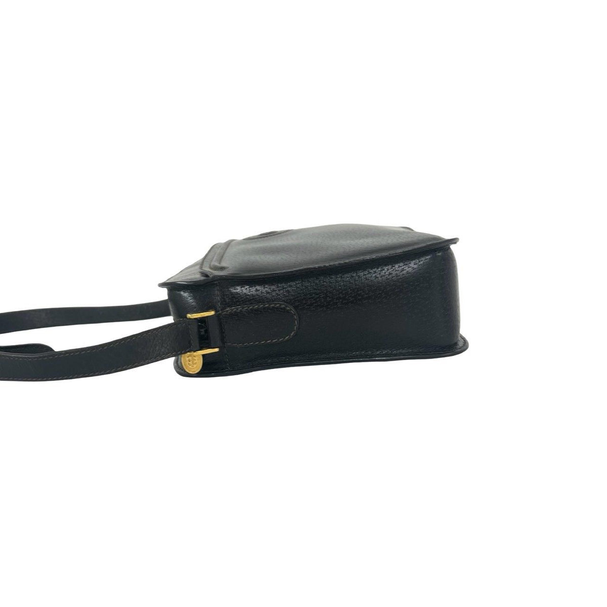 Gucci Vintage Interlocking G GG Logo Leather Shoulder Bag Pochette Black — view 5