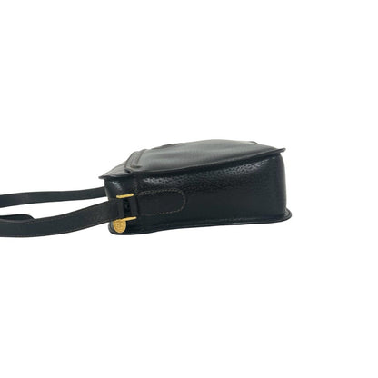 Gucci Vintage Interlocking G GG Logo Leather Shoulder Bag Pochette Black — view 5