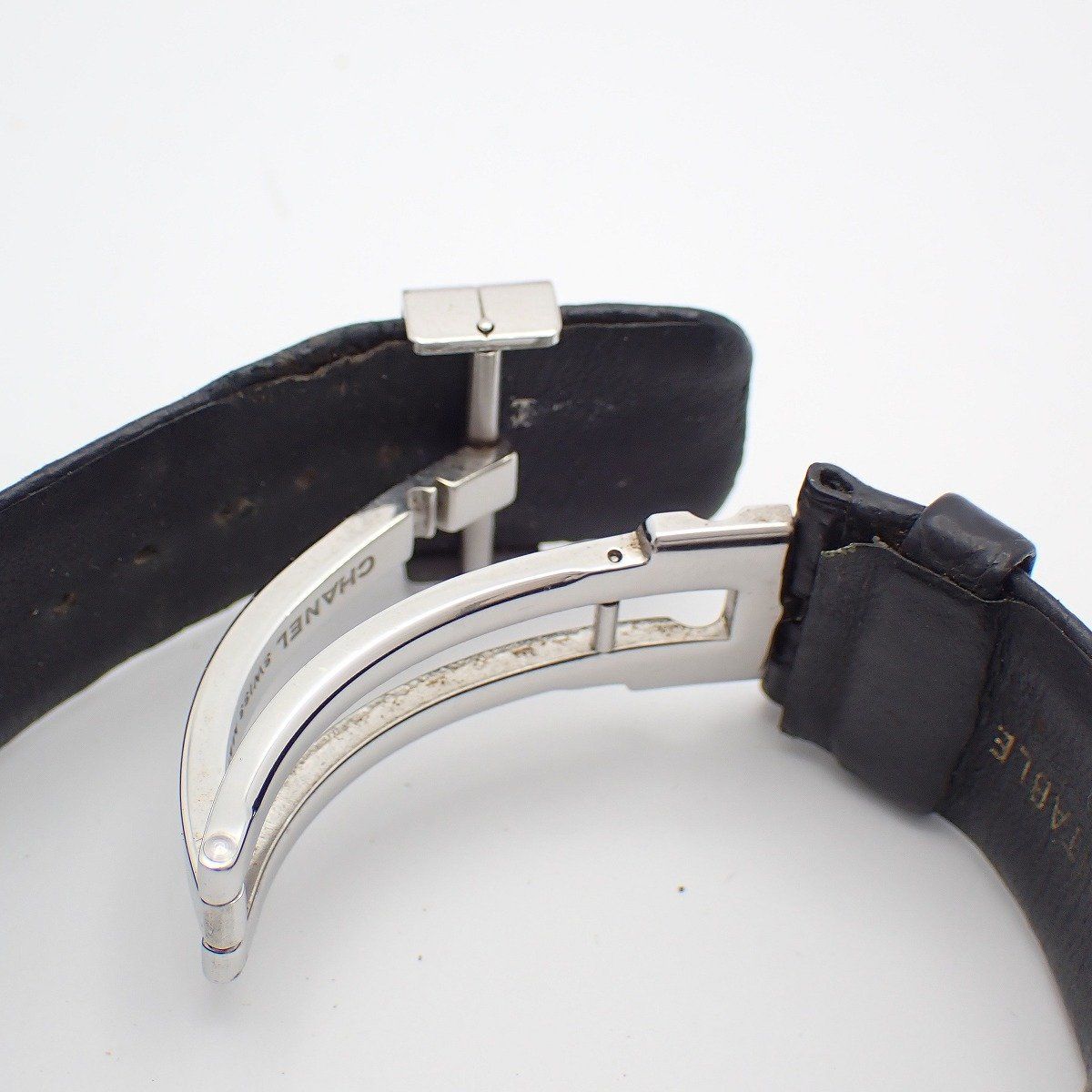 Chanel Quilted Quartz Watch Black Dial Leather Strap D Buckle — view 7