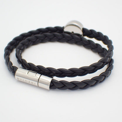 Bvlgari Man Leather Bracelet Black — view 2