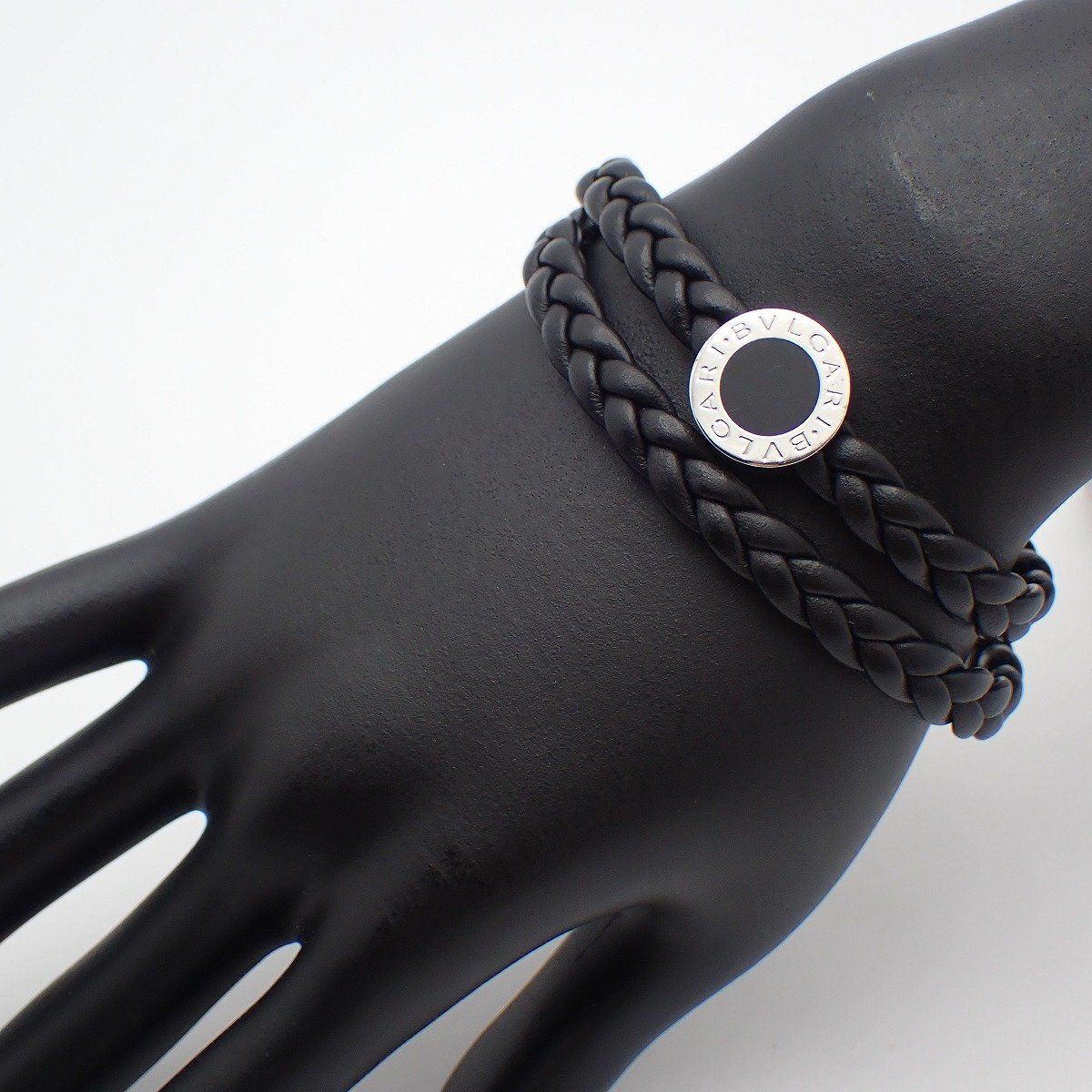 Bvlgari Man Leather Bracelet Black — view 6