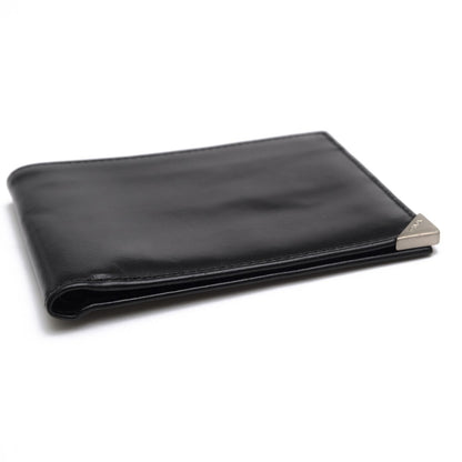 Prada Wallet Leather Black Portatrucco Vitello Box Billfold No Coin Purse Bifold — view 4