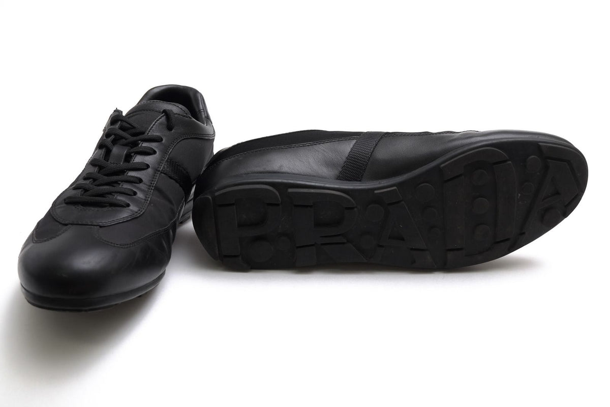 Prada Sneakers Low Cut Nylon Leather Black — view 6