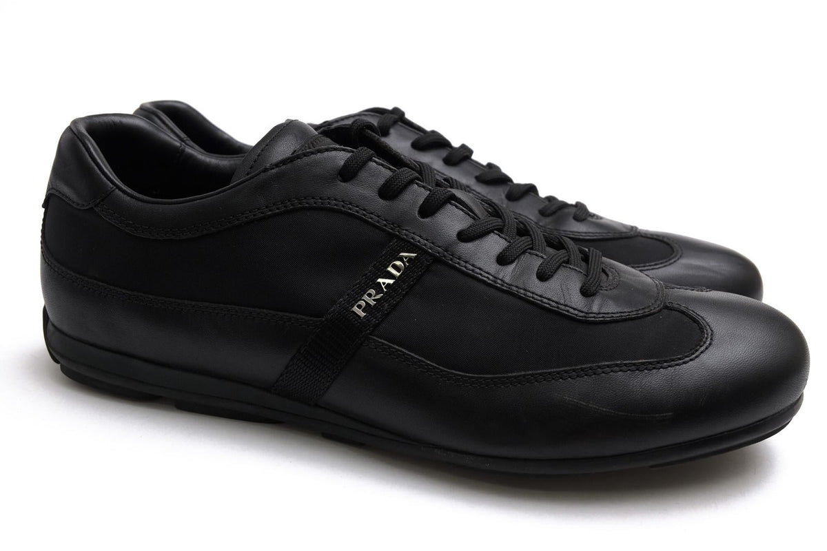 Prada Sneakers Low Cut Nylon Leather Black — view 2
