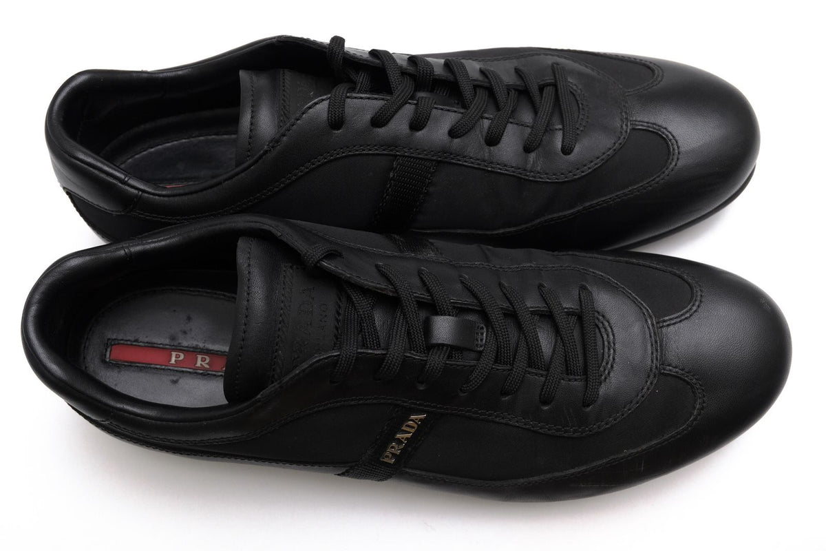 Prada Sneakers Low Cut Nylon Leather Black — view 5