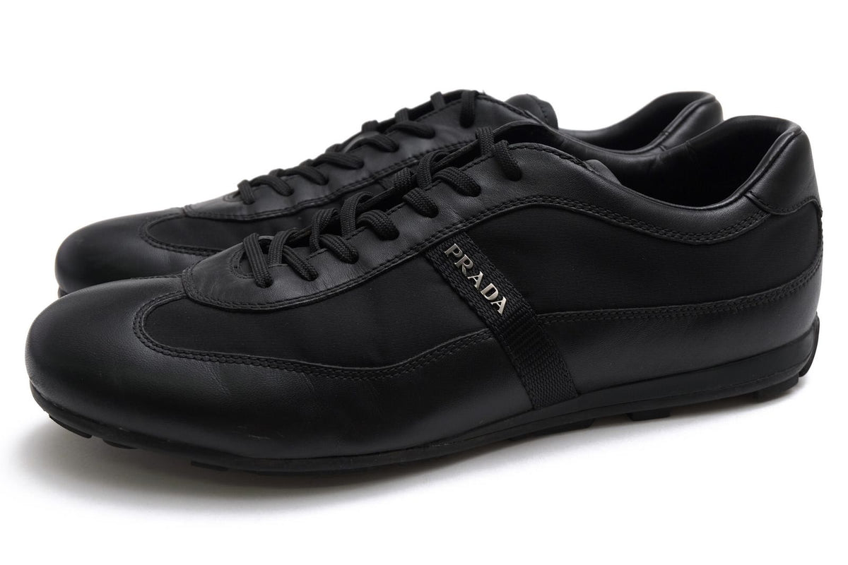 Prada Sneakers Low Cut Nylon Leather Black