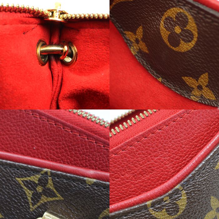 Louis Vuitton Pallas BB Shoulder Bag Monogram Brown Red — view 6