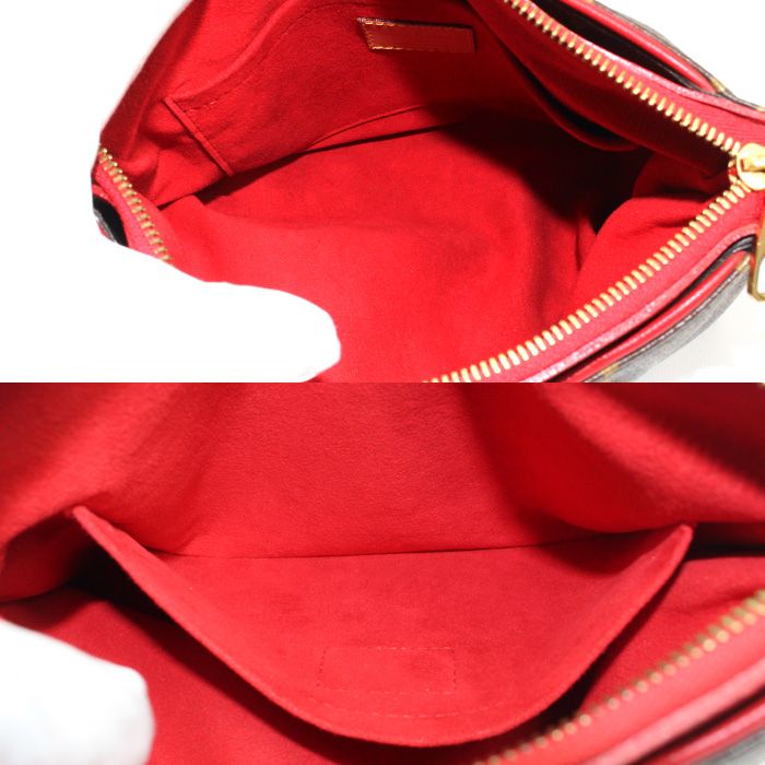 Louis Vuitton Pallas BB Shoulder Bag Monogram Brown Red — view 4