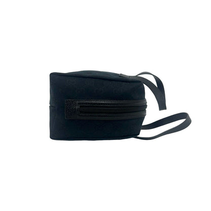 Gucci GG Pattern Canvas Leather Mini Boston Bag Tote Black — view 6