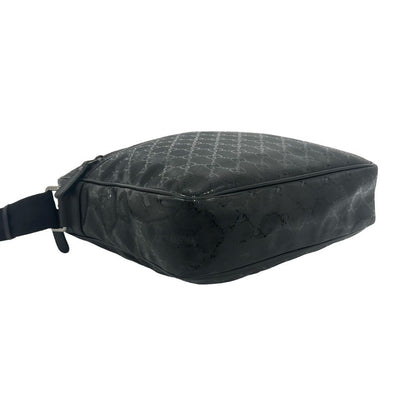 Gucci GG Supreme Logo Pattern Leather Shoulder Bag Pochette Black — view 7