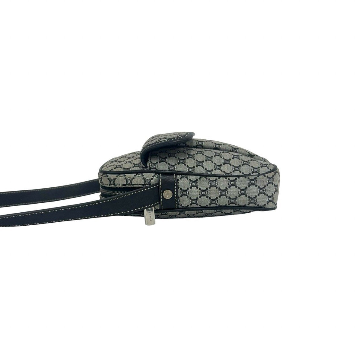 Celine Macadam Blason Triomphe Pattern Canvas Leather Shoulder Bag Pochette — view 5