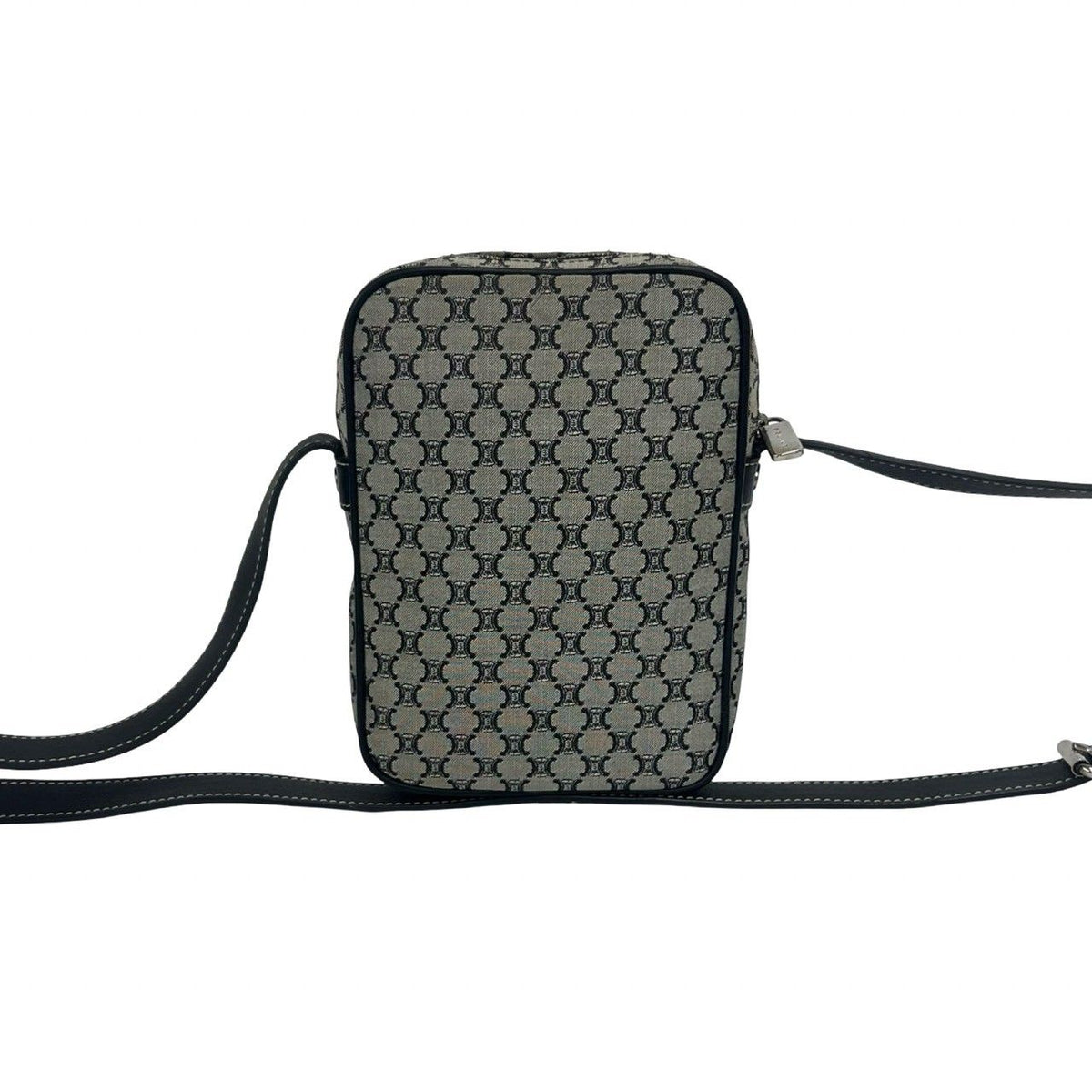 Celine Macadam Blason Triomphe Pattern Canvas Leather Shoulder Bag Pochette — view 3