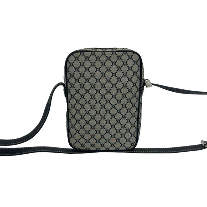 Celine Macadam Blason Triomphe Pattern Canvas Leather Shoulder Bag Pochette — view 3