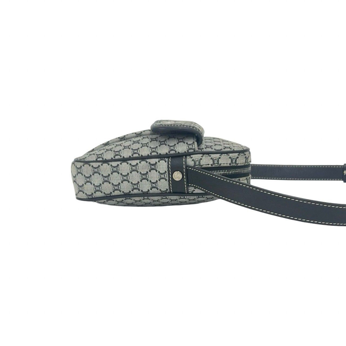 Celine Macadam Blason Triomphe Pattern Canvas Leather Shoulder Bag Pochette — view 6
