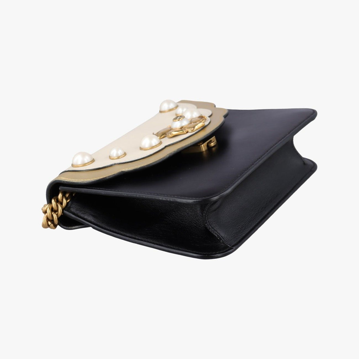 Gucci Peony Black White Gold Leather — view 5