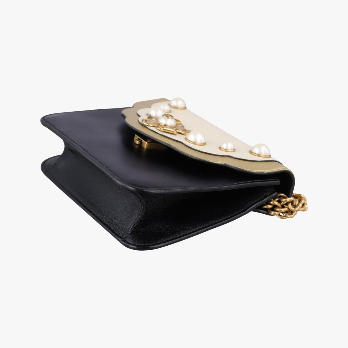 Gucci Peony Black White Gold Leather — view 4