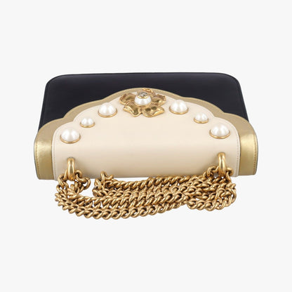 Gucci Peony Black White Gold Leather — view 8
