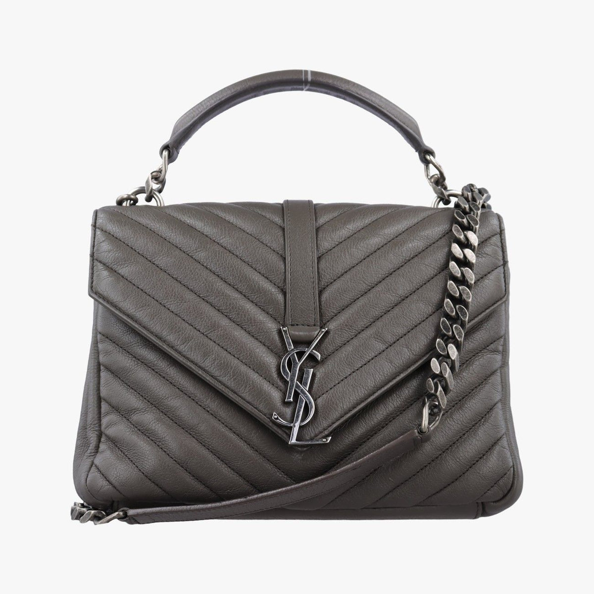 Saint Laurent Carre Gray Leather