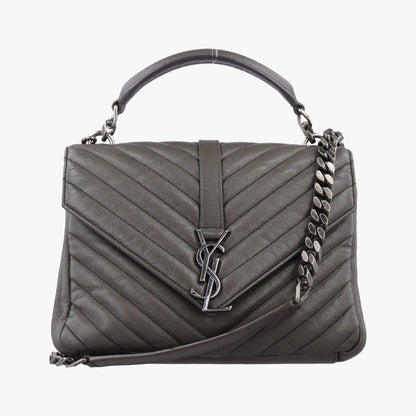 Saint Laurent Carre Gray Leather