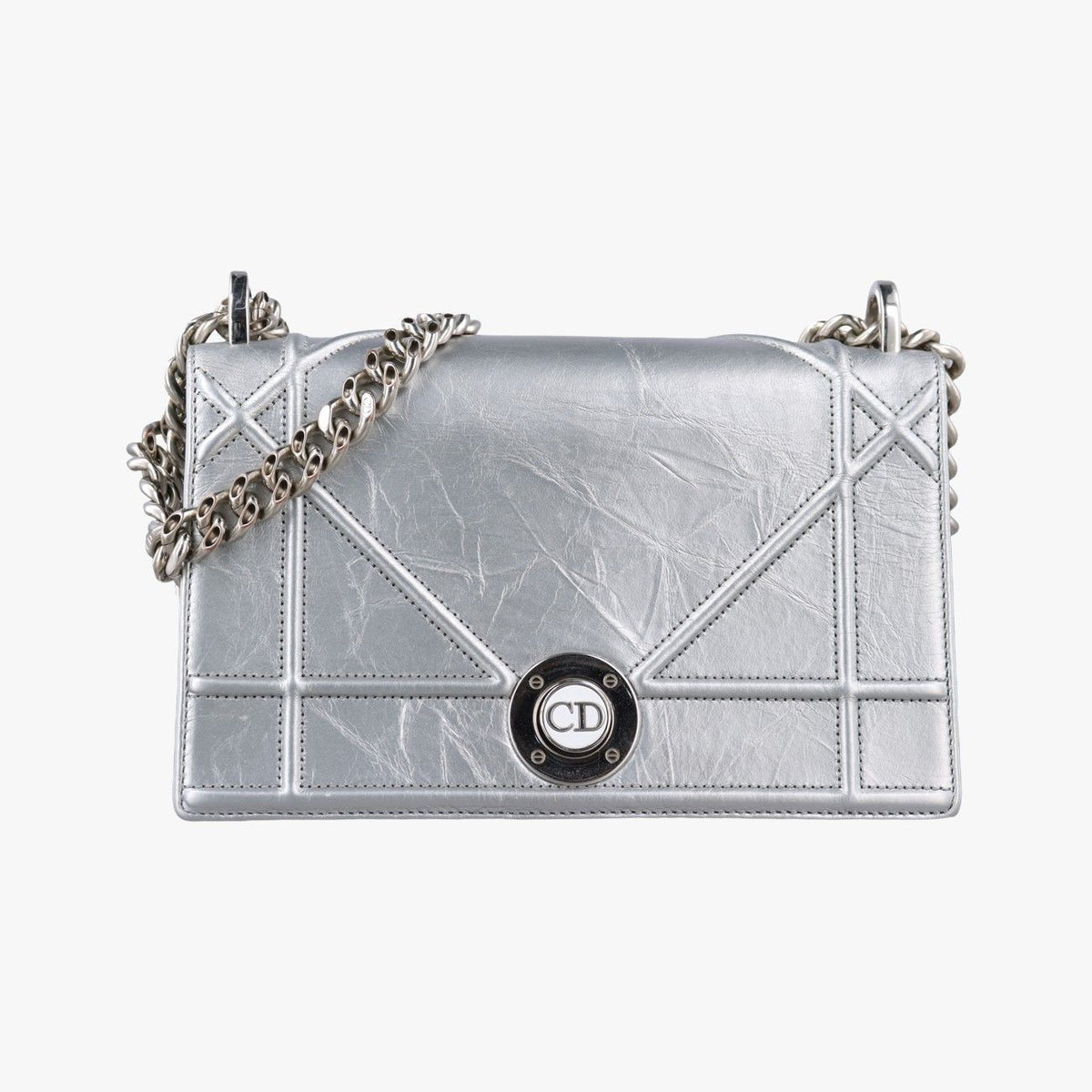 Dior Diorama Silver Leather