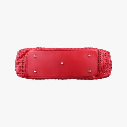 Dior Soft Lady Intrecciato Tote Bag Red Lambskin — view 3