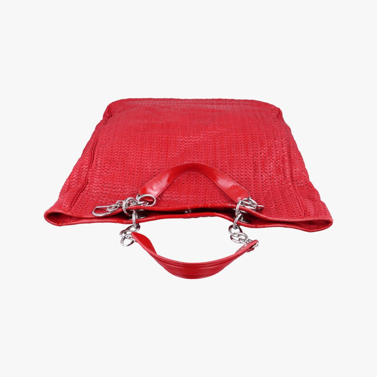 Dior Soft Lady Intrecciato Tote Bag Red Lambskin — view 8