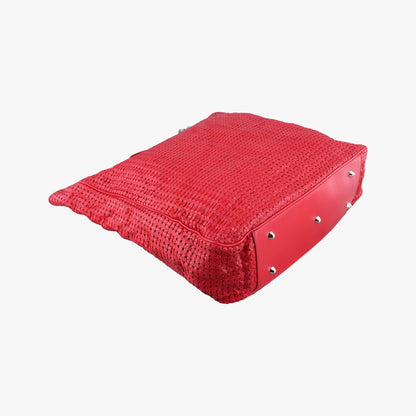 Dior Soft Lady Intrecciato Tote Bag Red Lambskin — view 5