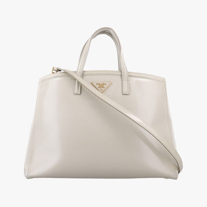 Prada Parabola Tote Bag White Patent 14 VI