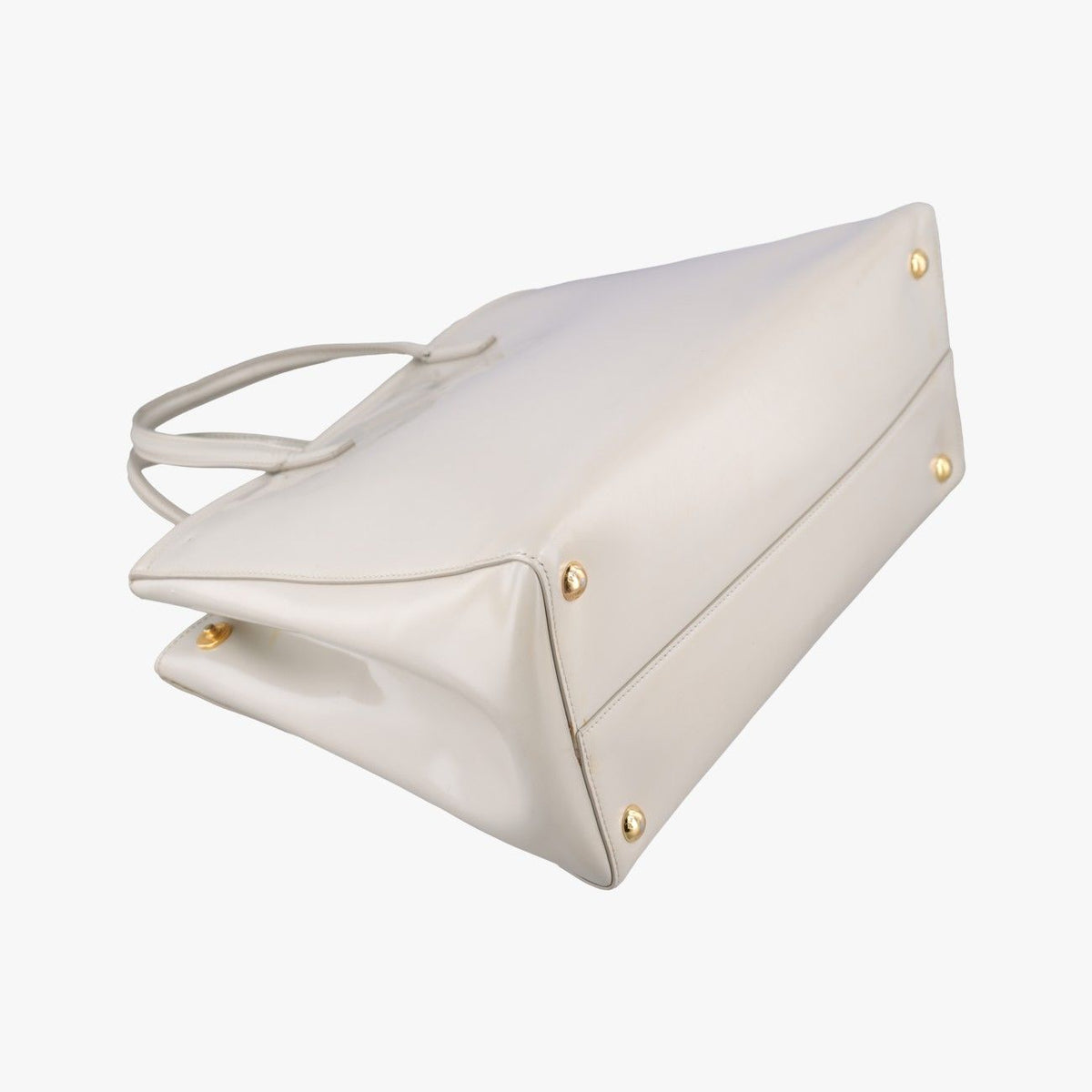 Prada Parabola Tote Bag White Patent 14 VI — view 7
