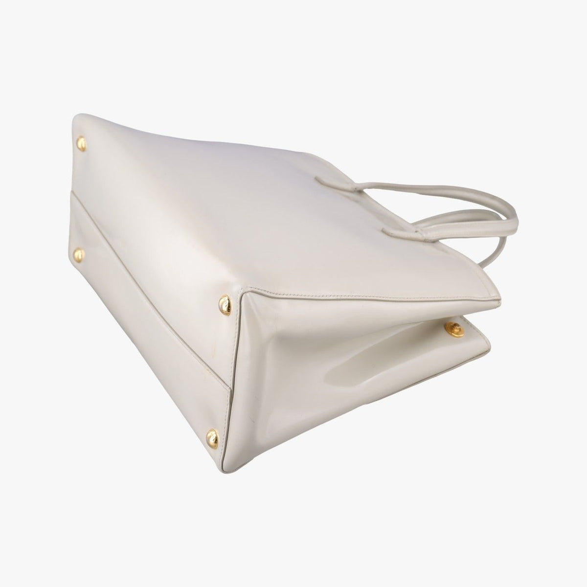 Prada Parabola Tote Bag White Patent 14 VI — view 6