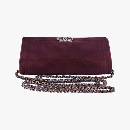 Chanel Boy Chain Wallet Purple Velour Shoulder Bag — view 8