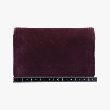 Chanel Boy Chain Wallet Purple Velour Shoulder Bag — view 2