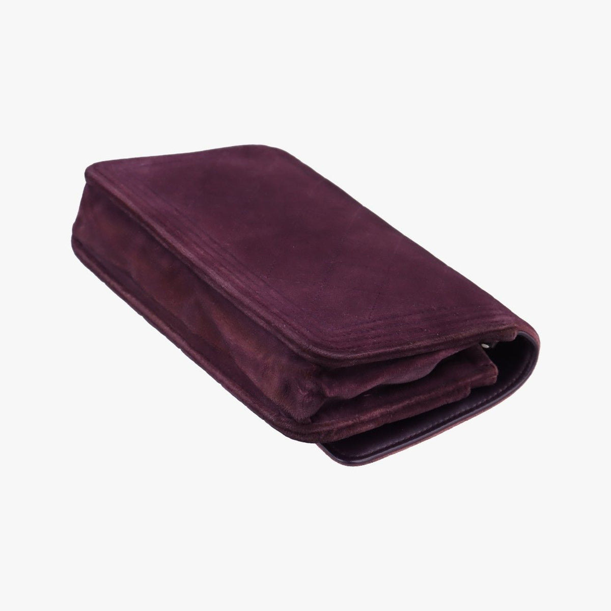 Chanel Boy Chain Wallet Purple Velour Shoulder Bag — view 6