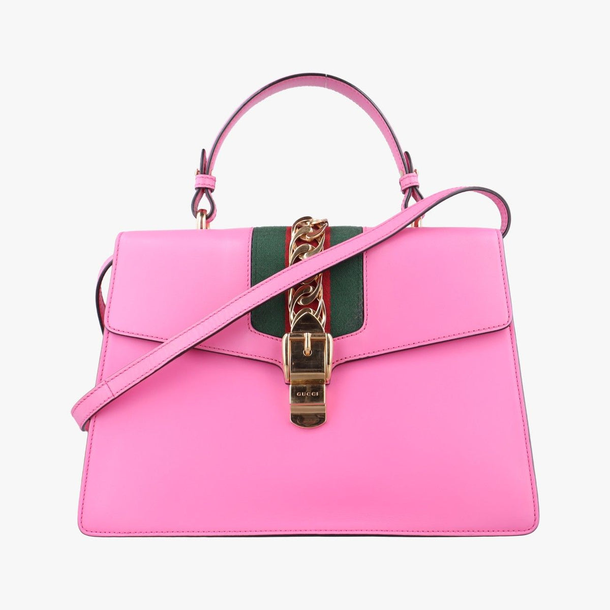 Gucci Sylvie Rose Red Leather Shoulder Bag