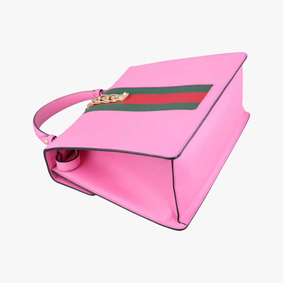 Gucci Sylvie Rose Red Leather Shoulder Bag — view 7